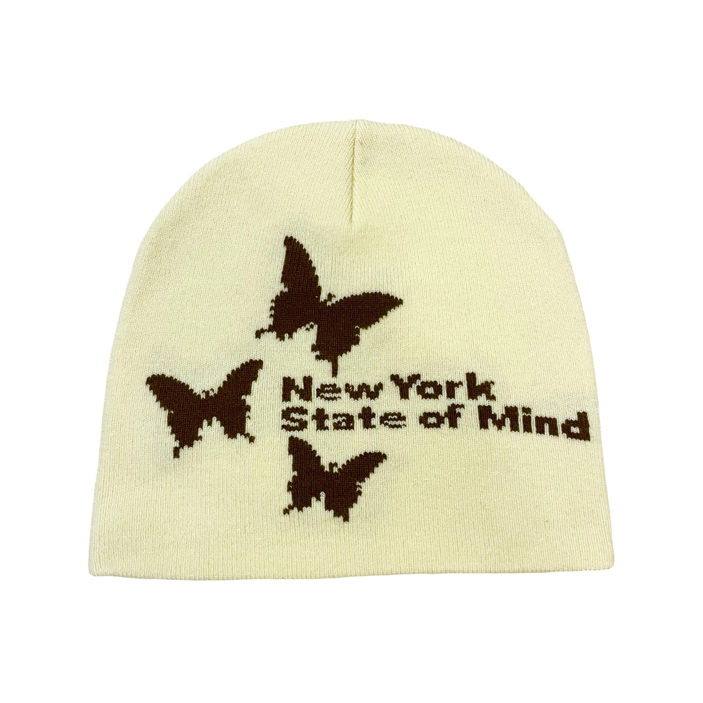 NY BUTTERFLY BEANIE - BROWN