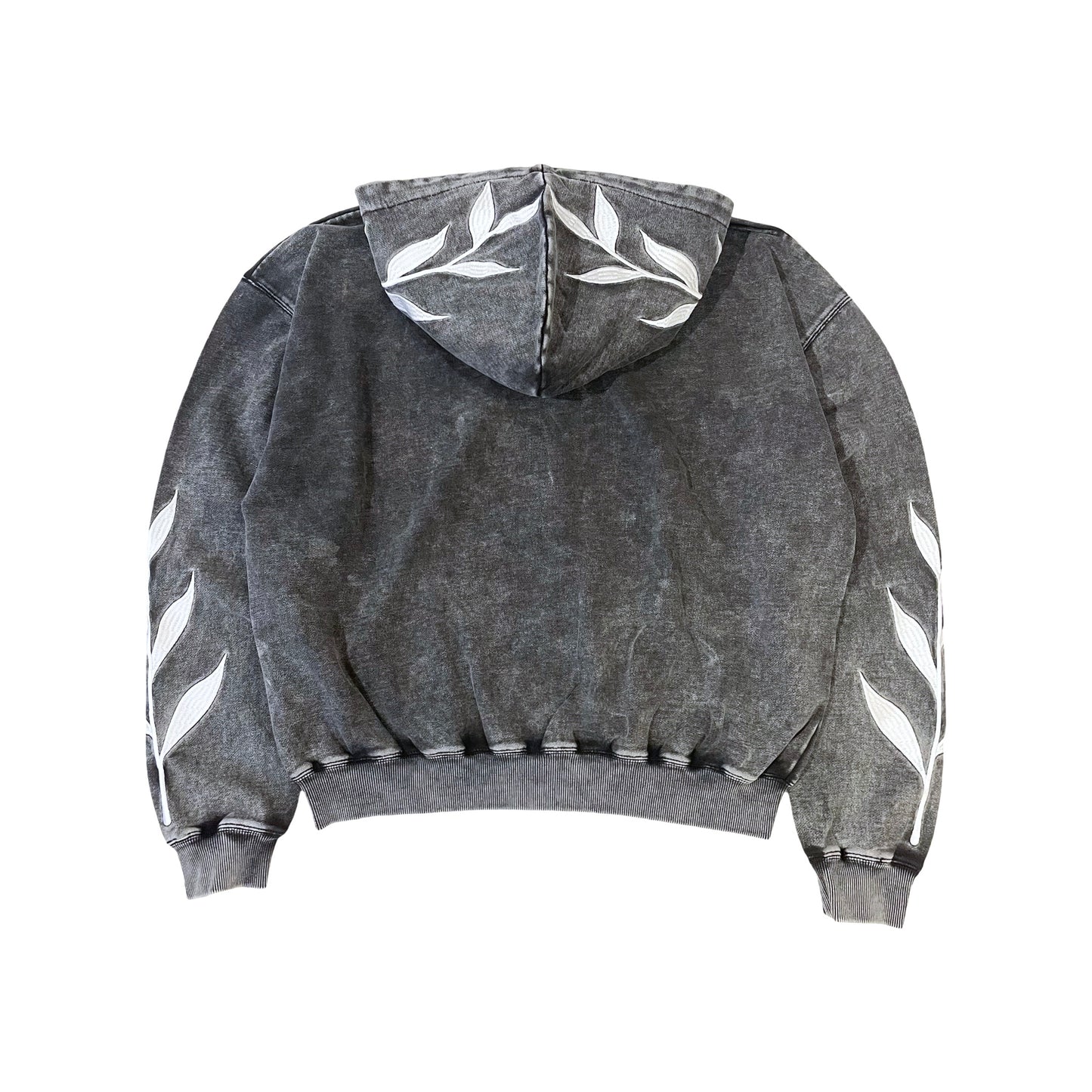"DOVE" PIGMENT ZIP HOODIE - BLACK