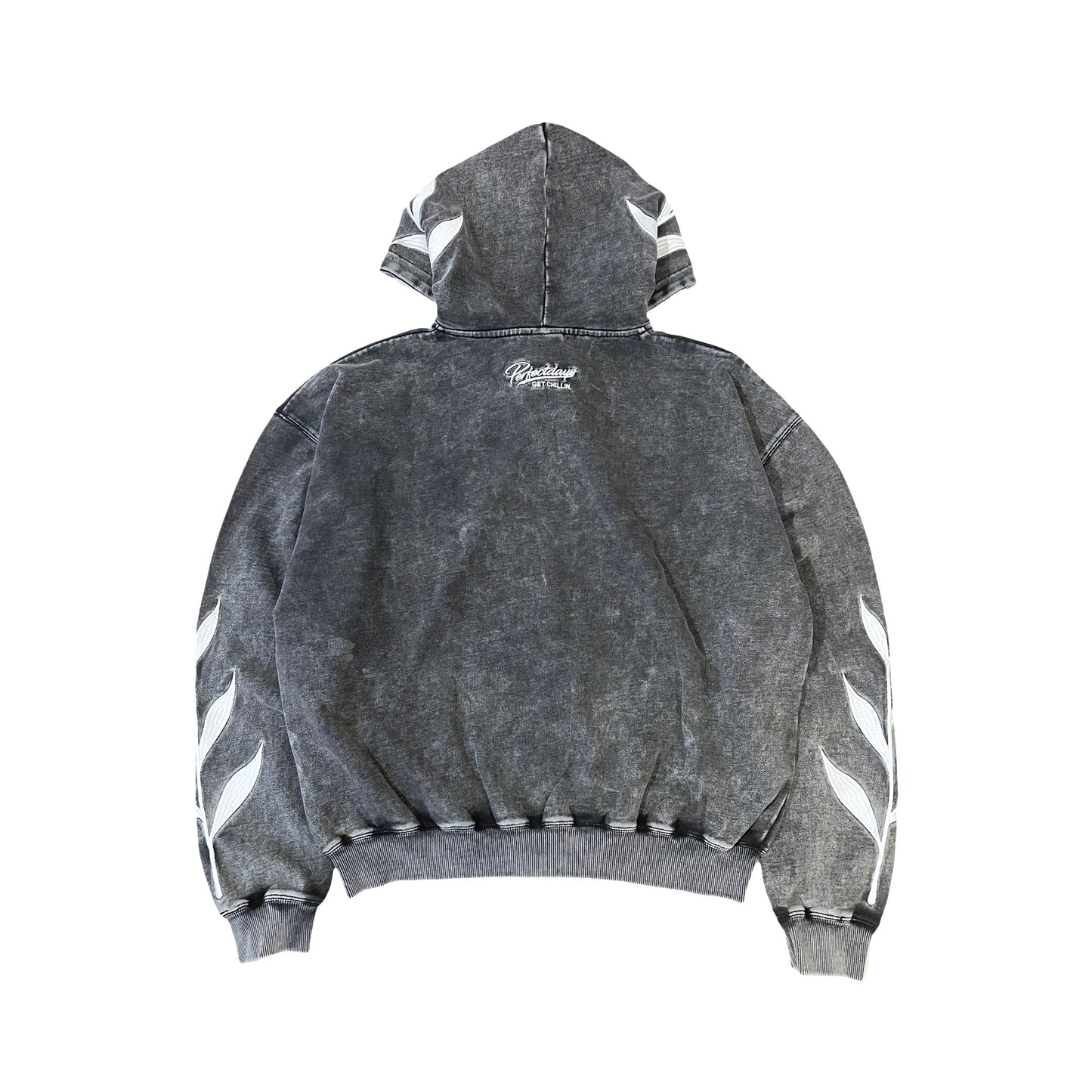"DOVE" PIGMENT ZIP HOODIE - BLACK