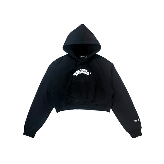 Women's MINI LOGO HOODIE - BLACK