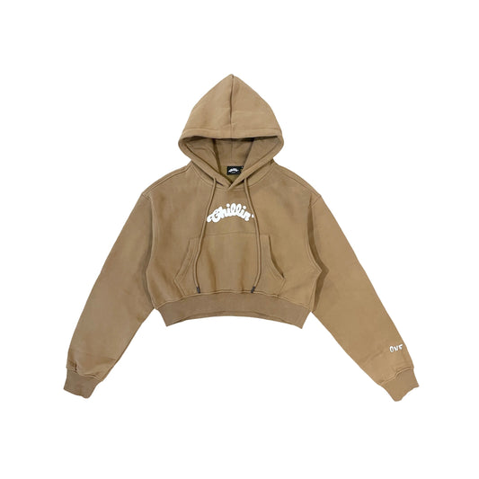 Women's MINI LOGO HOODIE - BROWN