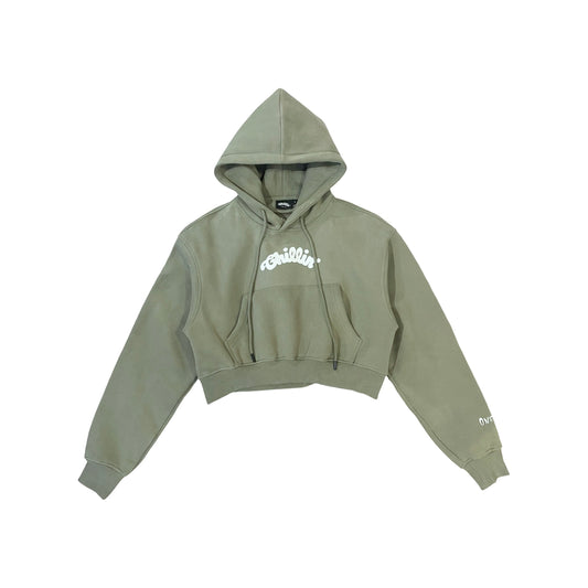 Women's MINI LOGO HOODIE - OLIVE