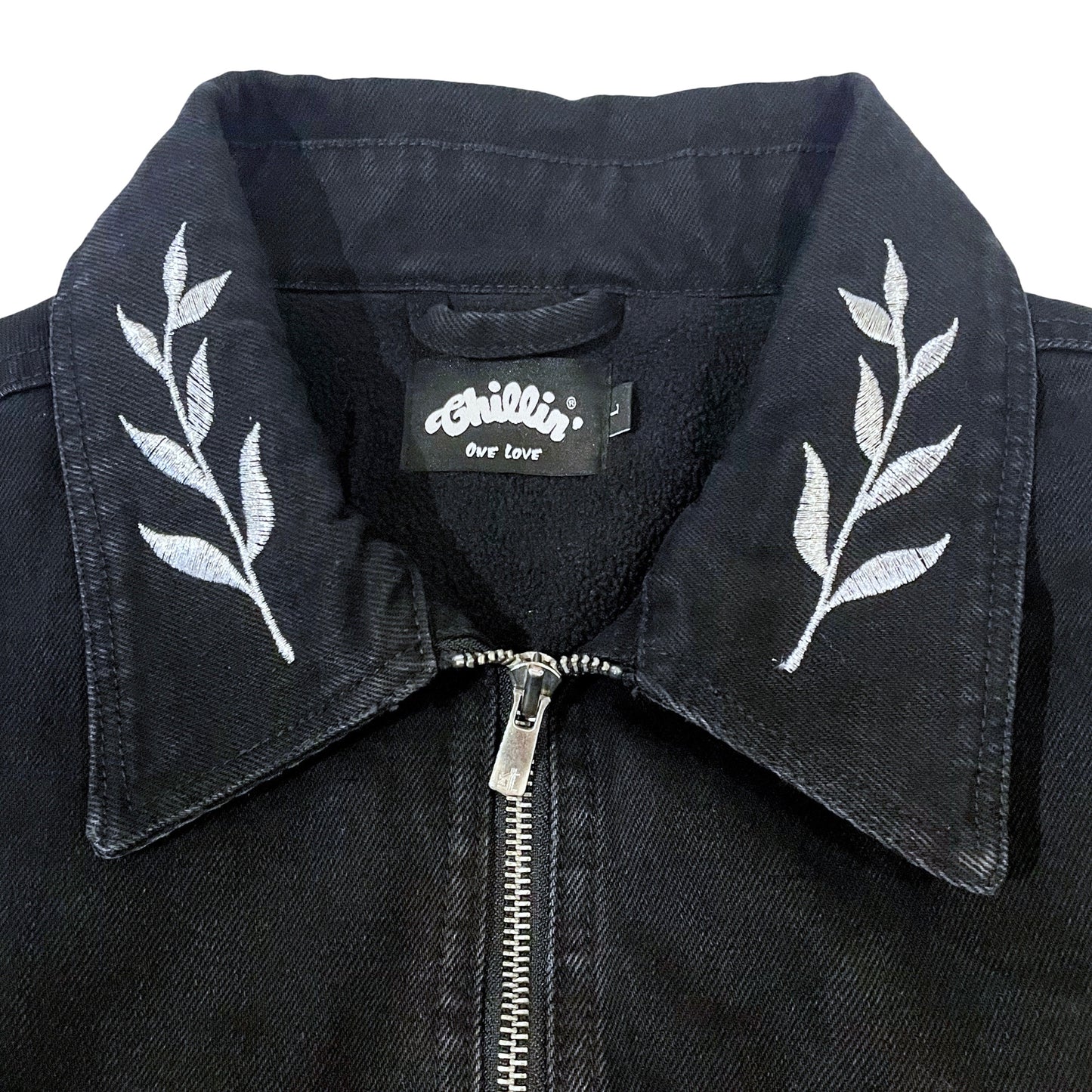 BLACK DENIM BOMBER JACKET