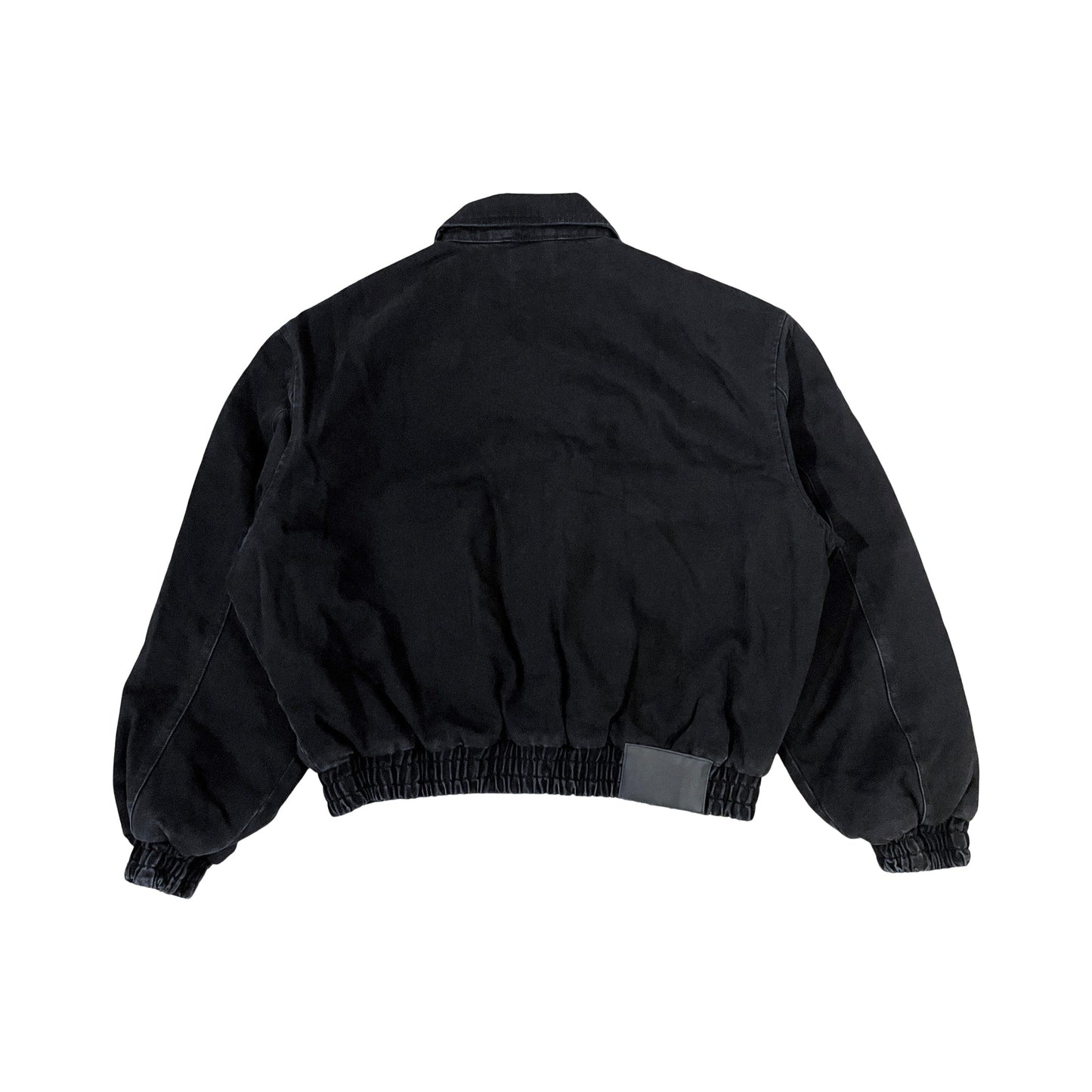 BLACK DENIM BOMBER JACKET