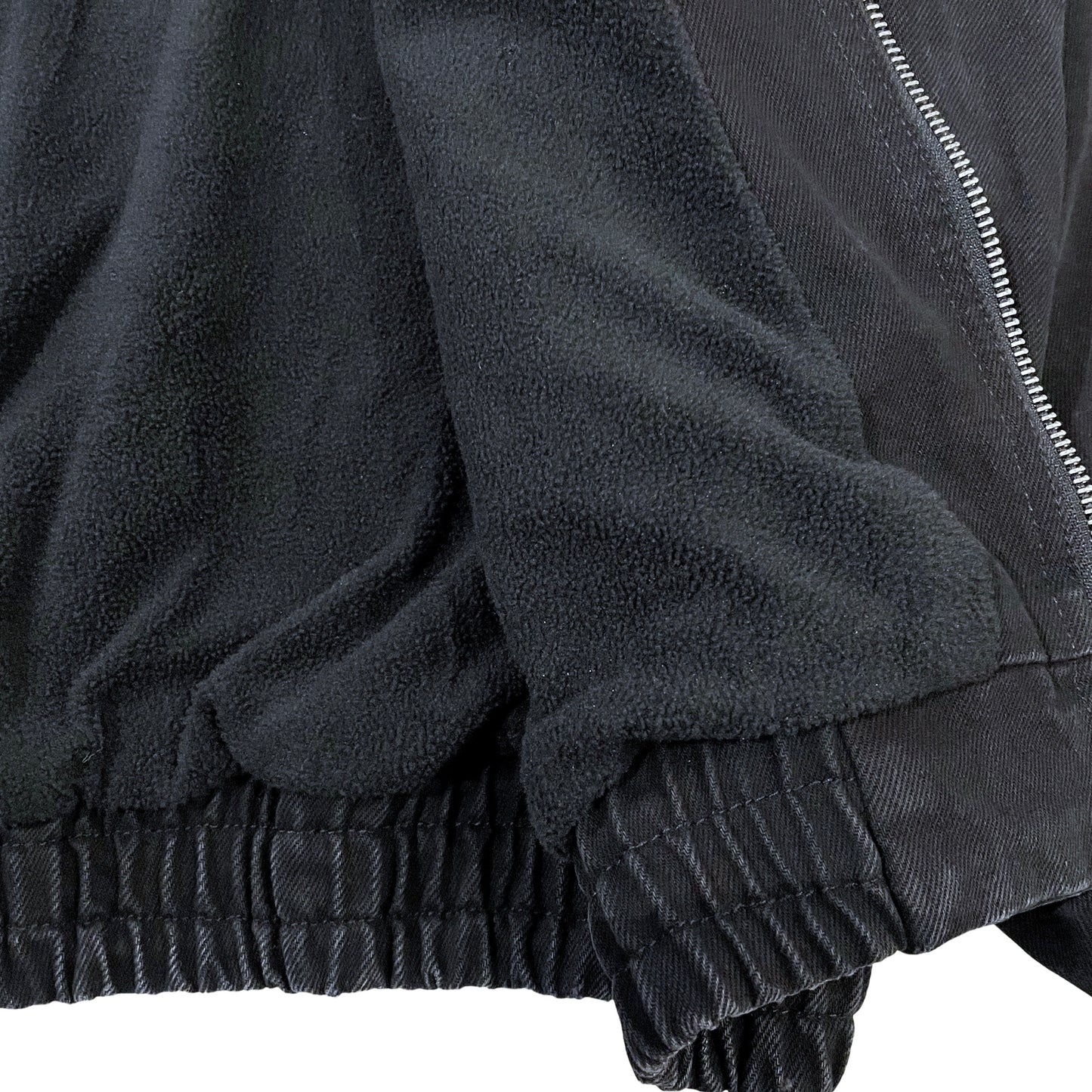 BLACK DENIM BOMBER JACKET
