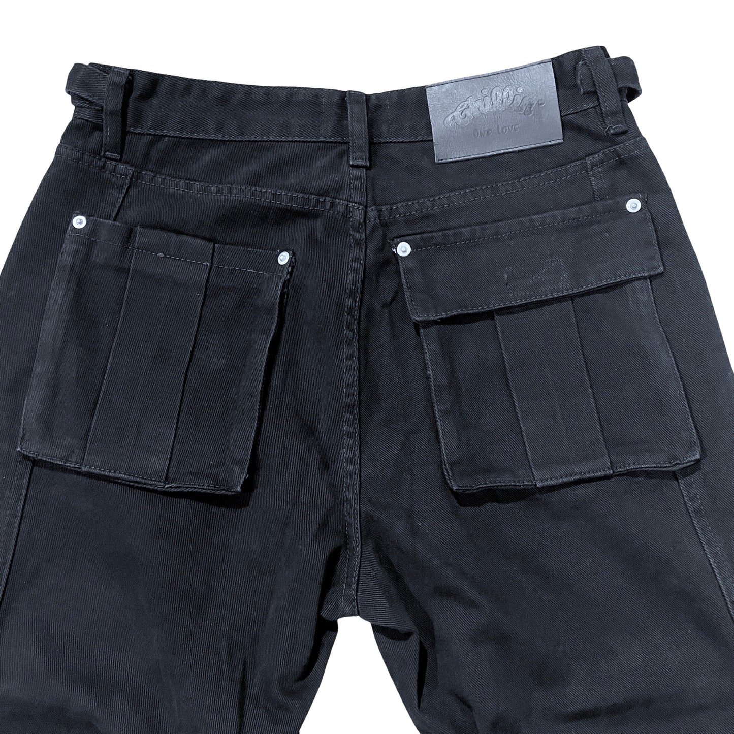 BLACK CARGO DENIM PANTS