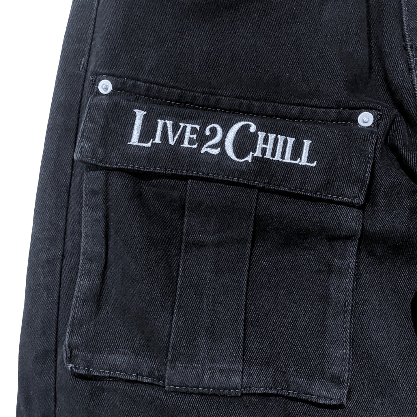 BLACK CARGO DENIM PANTS