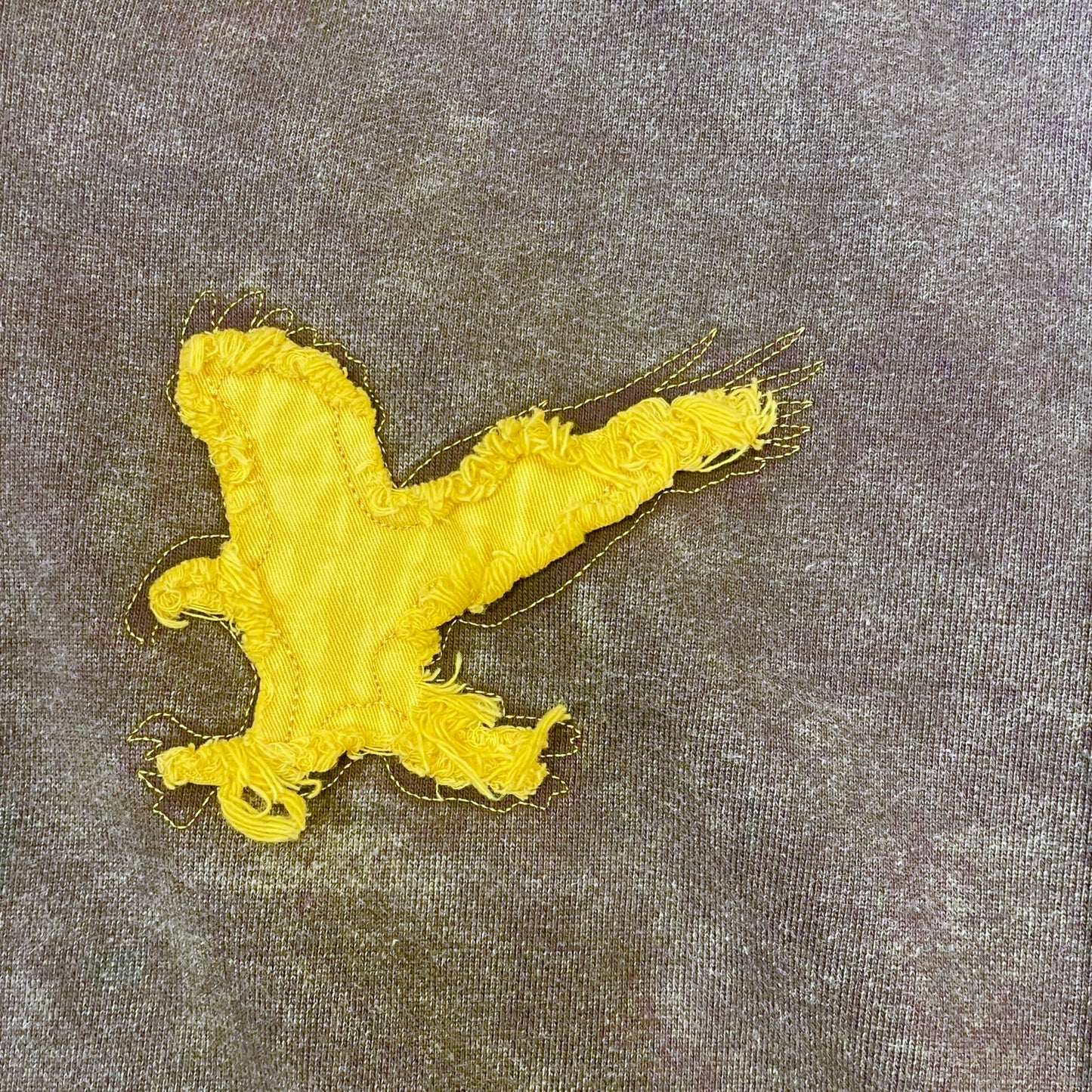 "EAGLE" PIGMENT ZIP HOODIE - BROWN