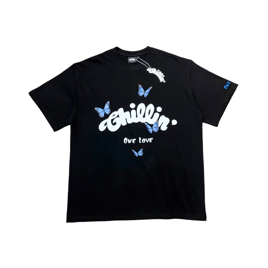 BIG LOGO BUTTERFLY S/S TEE - BLACK / BLUE