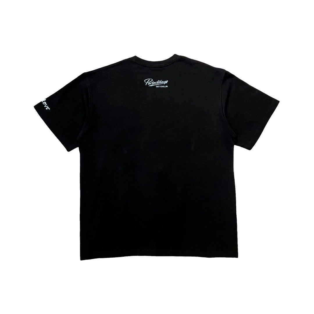 BIG LOGO BUTTERFLY S/S TEE - BLACK / MINT