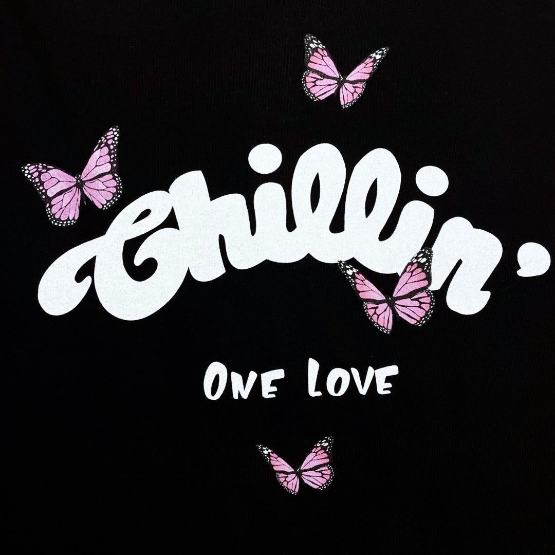 BIG LOGO BUTTERFLY S/S TEE - BLACK / PURPLE