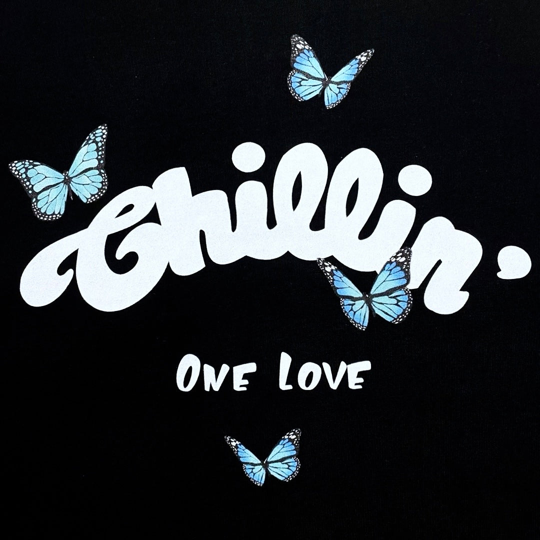 BIG LOGO BUTTERFLY S/S TEE - BLACK / MINT
