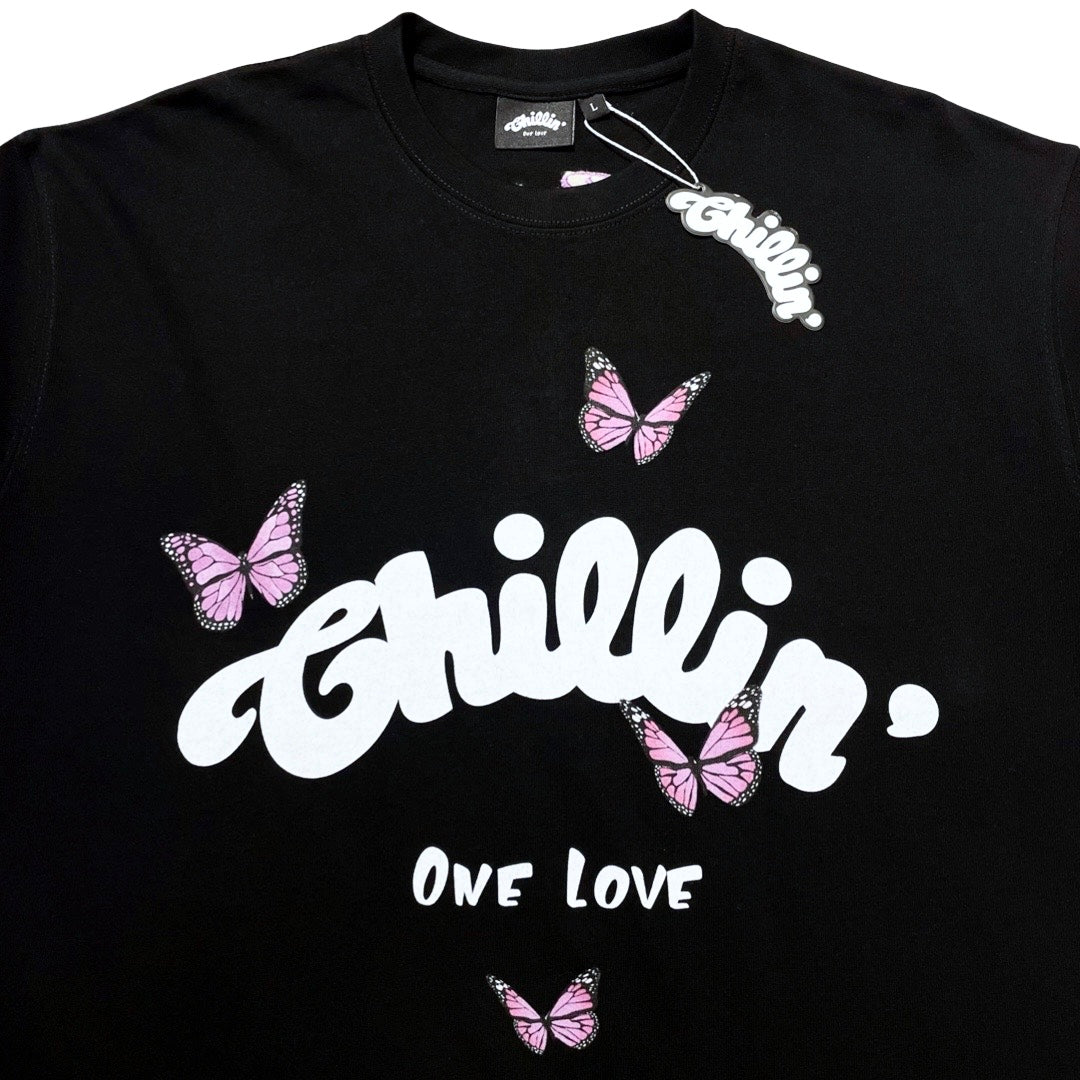 BIG LOGO BUTTERFLY S/S TEE - BLACK / PURPLE