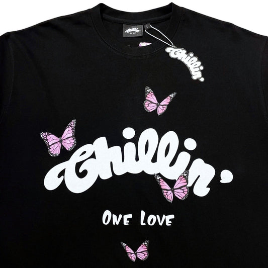 BIG LOGO BUTTERFLY S/S TEE - BLACK / PURPLE