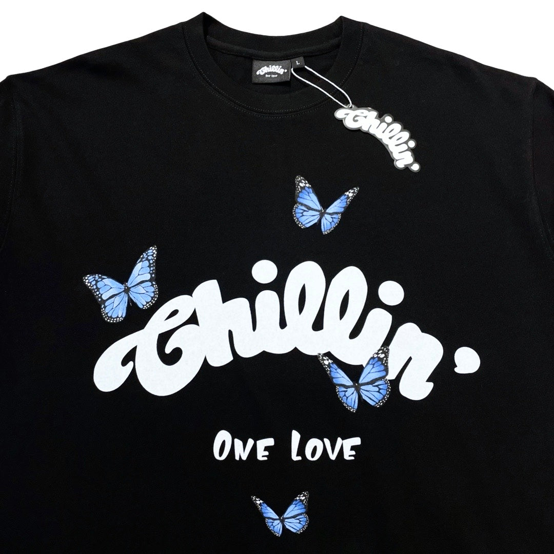 BIG LOGO BUTTERFLY S/S TEE - BLACK / BLUE