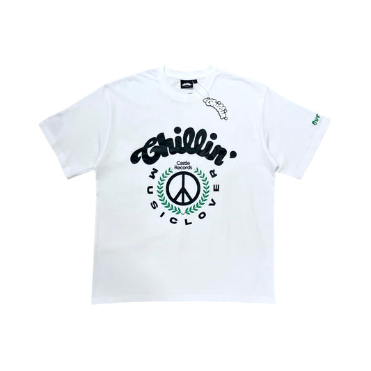 CHILLIN' × Castle Records - "MUSIC LOVER" S/TEE - WHITE