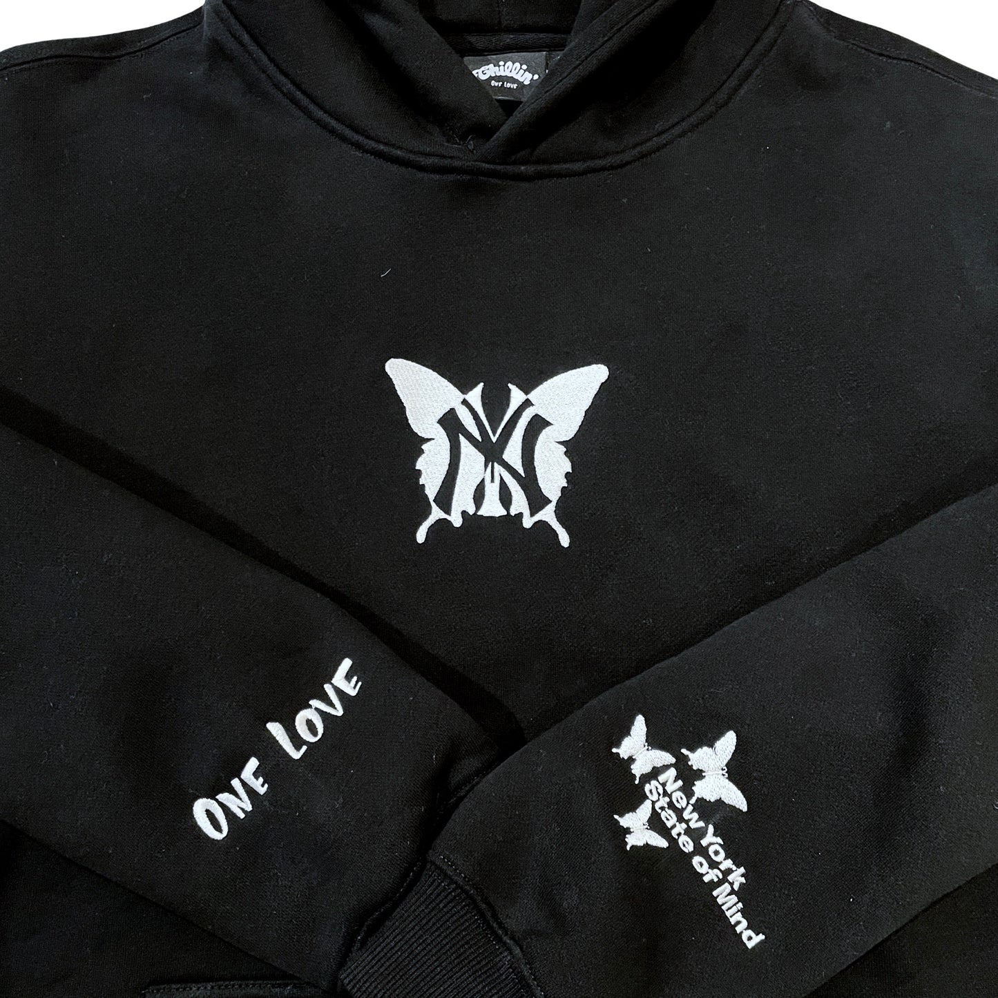 NY BUTTERFLY HOODIE - BLACK