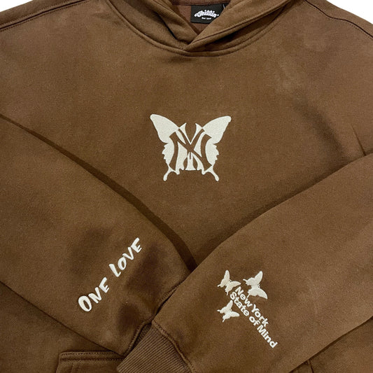 NY BUTTERFLY HOODIE - BROWN