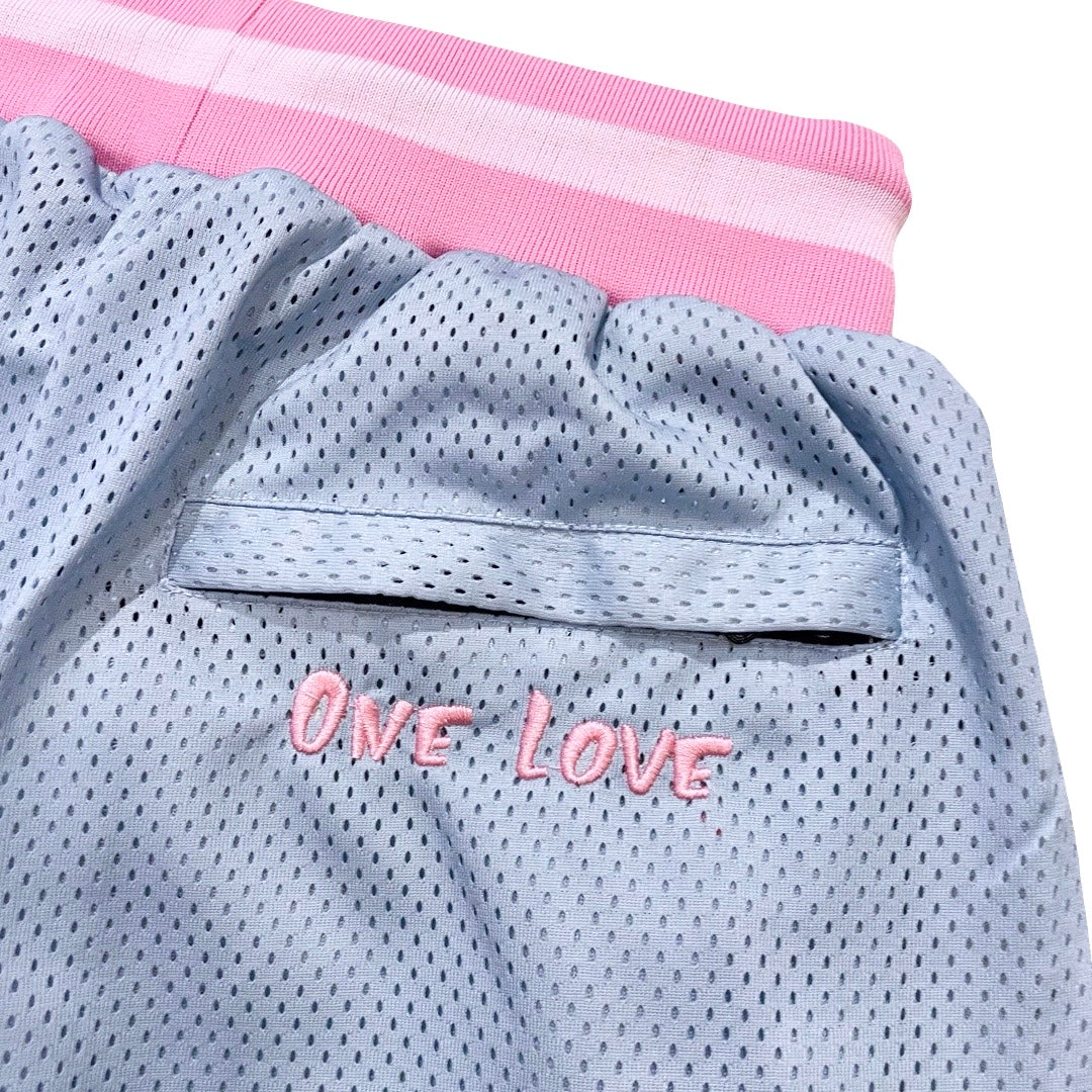 BASKETBALL STAR SHORTS - SKY BLUE / PINK