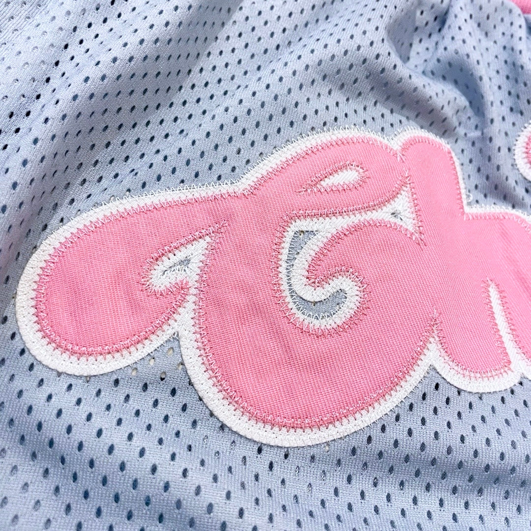 BASKETBALL STAR SHORTS - SKY BLUE / PINK