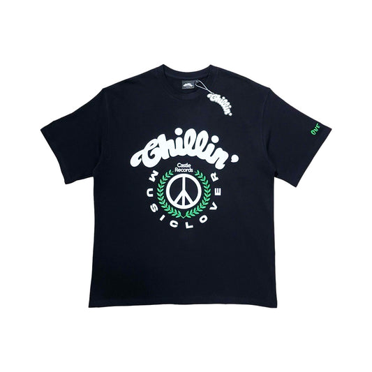 CHILLIN' × Castle Records - "MUSIC LOVER" S/TEE - BLACK