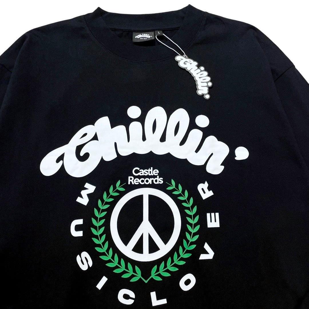 CHILLIN' × Castle Records - "MUSIC LOVER" S/TEE - BLACK