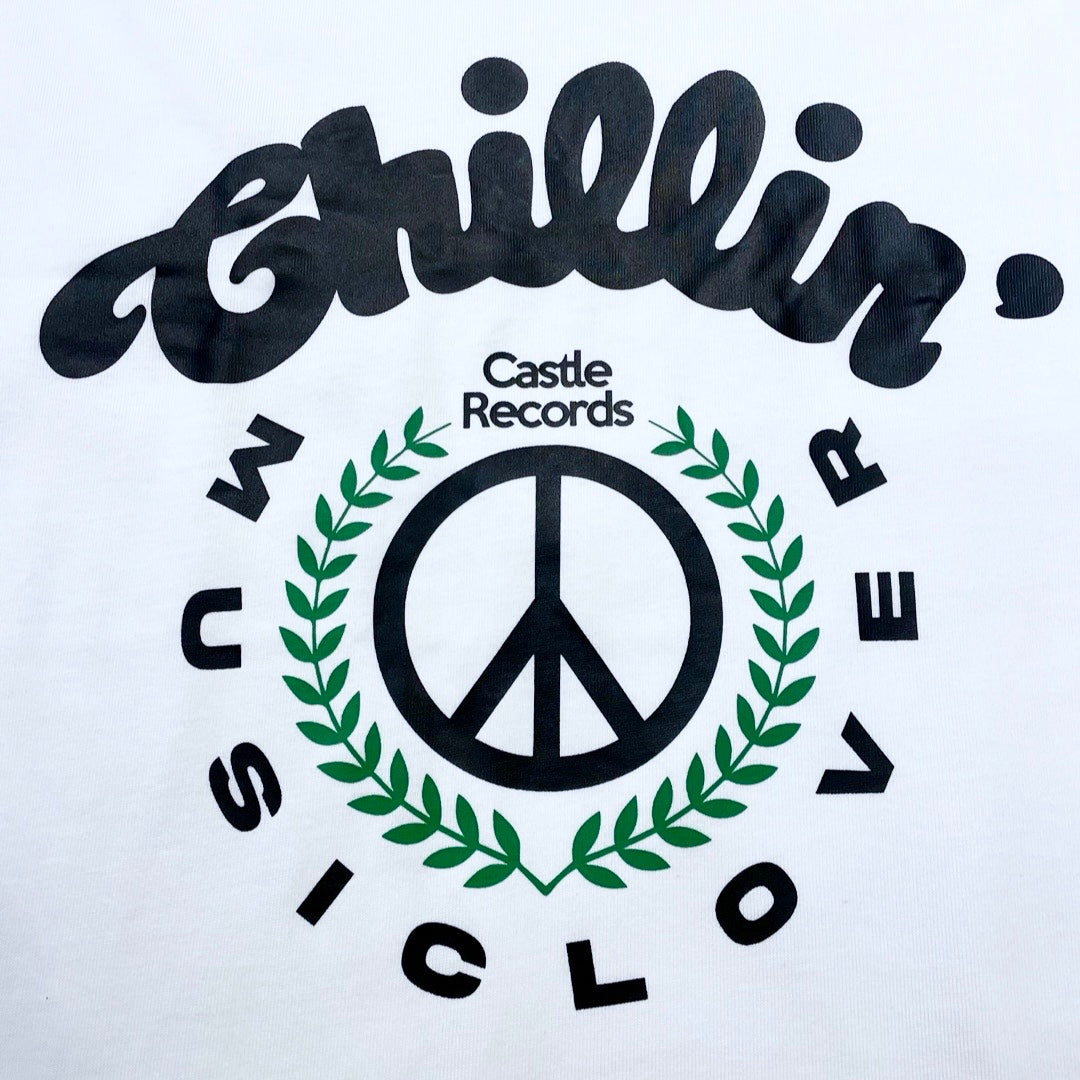 CHILLIN' × Castle Records - "MUSIC LOVER" L/TEE - WHITE