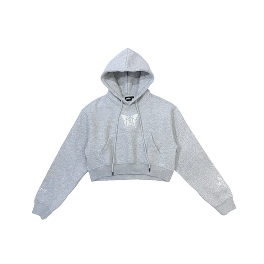 Women's NY BUTTERFLY HOODIE - GREY / WHITE
