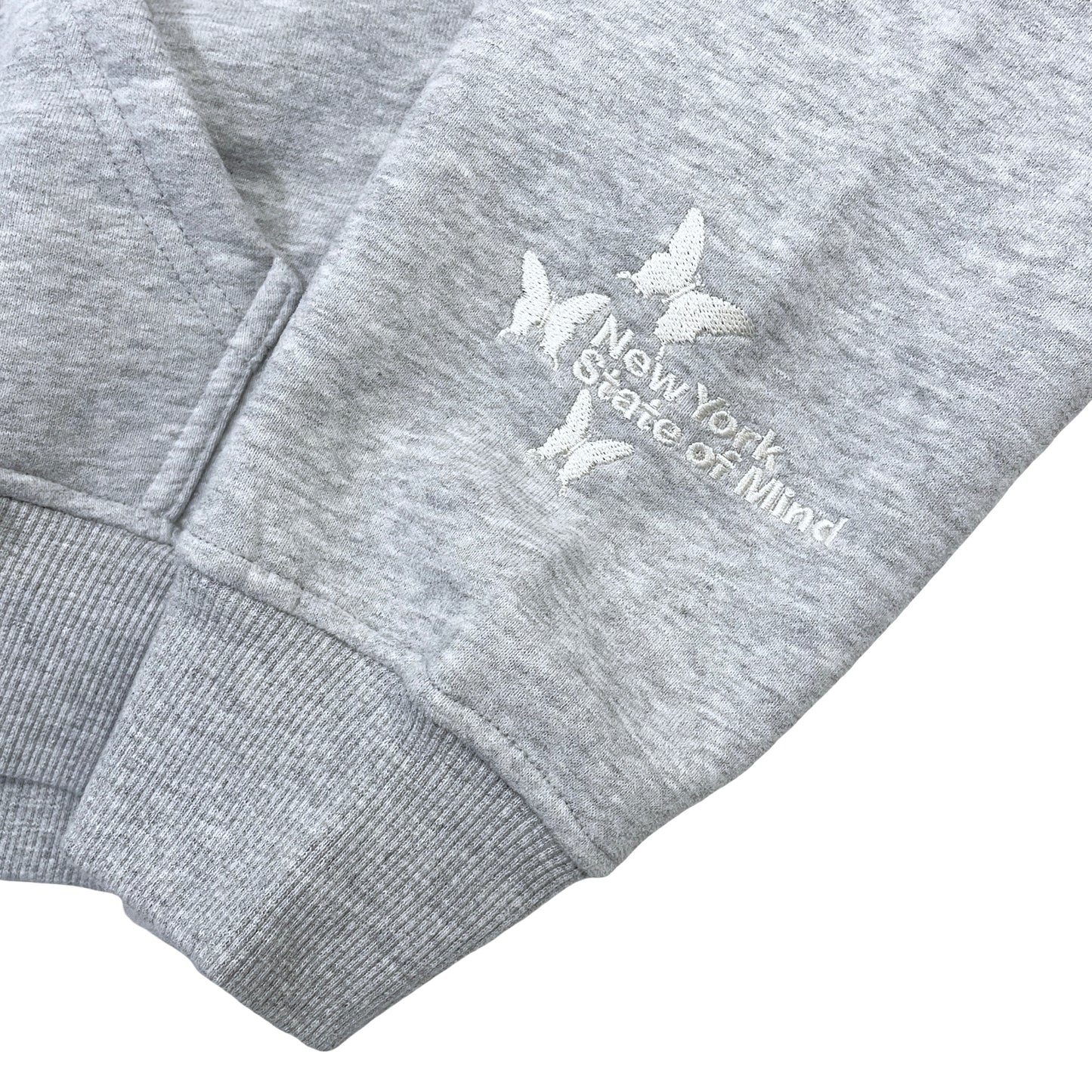Women's NY BUTTERFLY HOODIE - GREY / WHITE