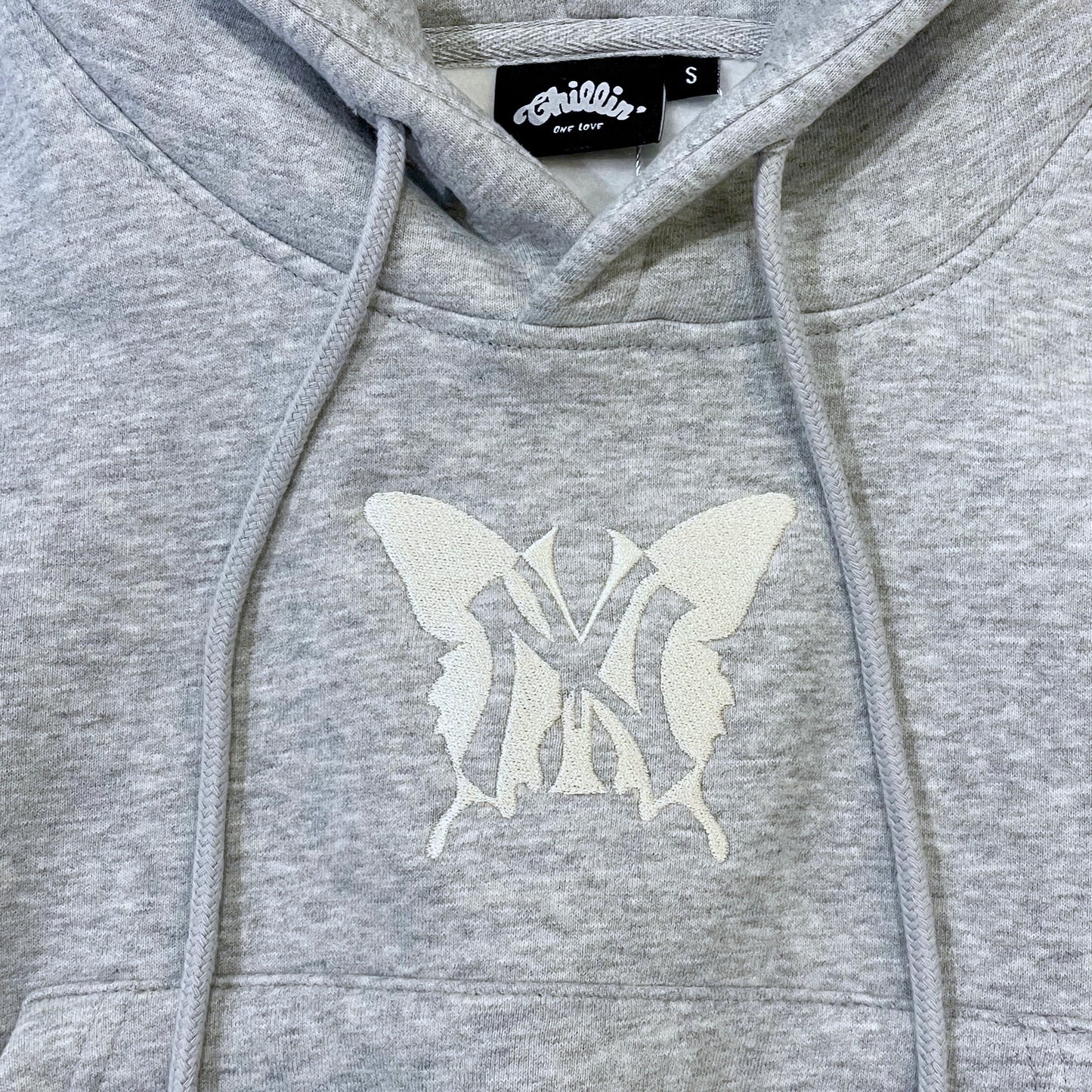 Women's NY BUTTERFLY HOODIE - GREY / WHITE