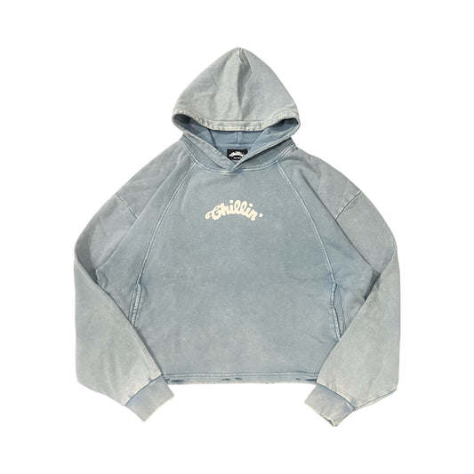 CROPPED HOODIE - BLUE
