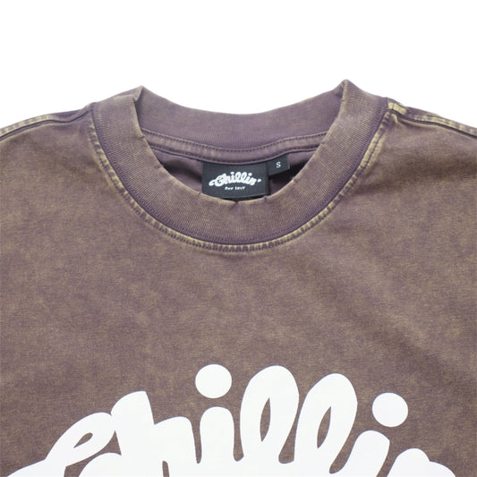 Women's BIG LOGO CROPPED PIGMENT S/S TEE -BROWN