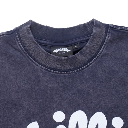 Women's BIG LOGO CROPPED PIGMENT S/S TEE -NAVY
