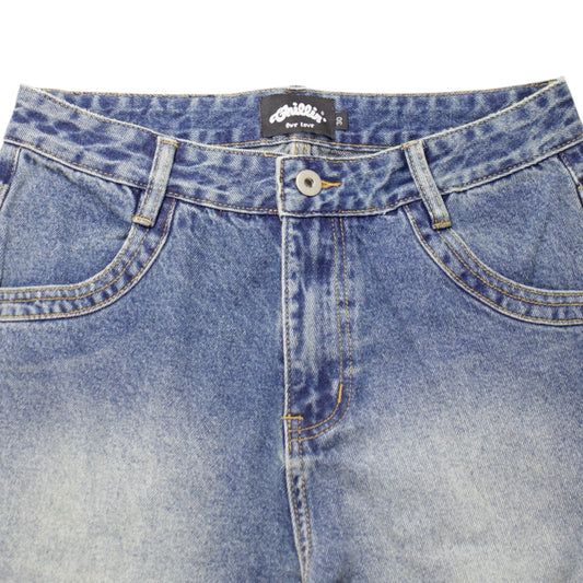 Layered Denim Pants