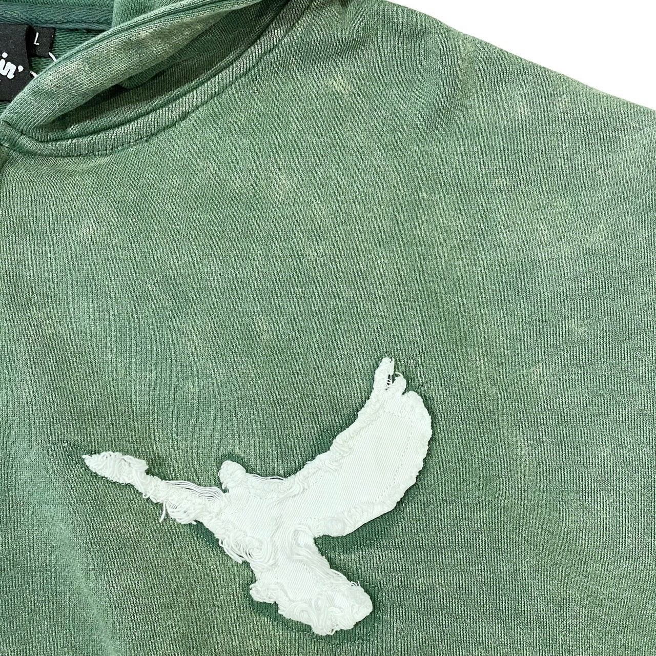 "DOVE" PIGMENT ZIP HOODIE - GREEN