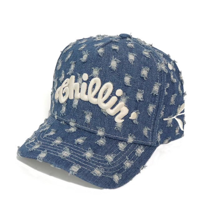 CRASH DENIM CAP - BLUE