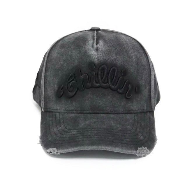 CRASH DENIM CAP - BLACK
