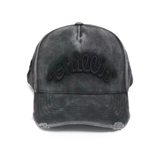 CRASH DENIM CAP - BLACK