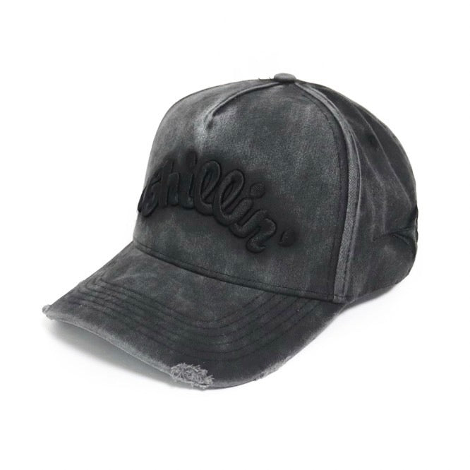 CRASH DENIM CAP - BLACK