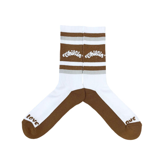 LUMINOUS LOGO SOCKS - BROWN