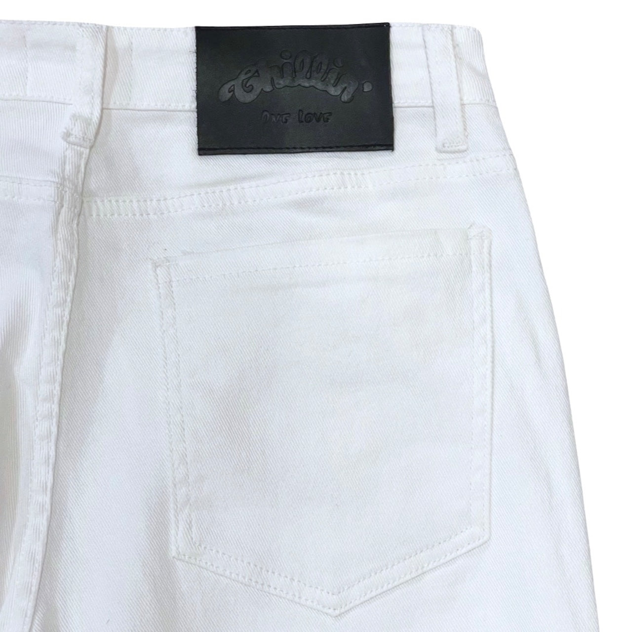 WHITE STRETCH DENIM PANTS