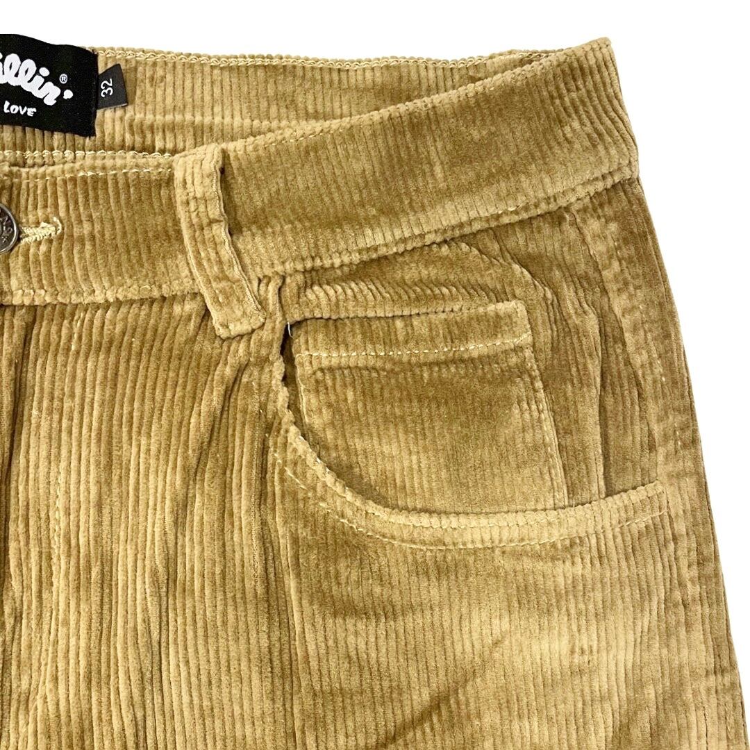 CORDUROY CARGO PANTS - BROWN