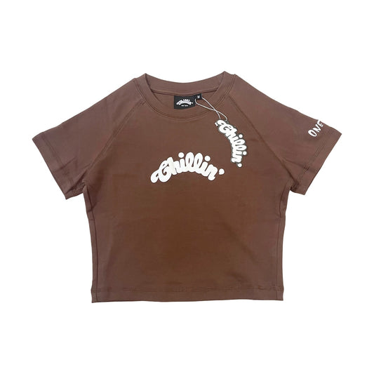 Women's CROPPED S/S TEE - BROWN