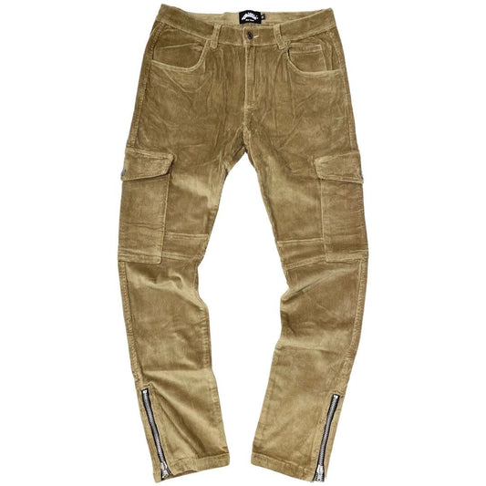 CORDUROY CARGO PANTS - BROWN