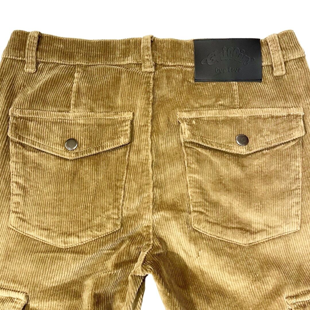 CORDUROY CARGO PANTS - BROWN