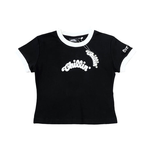 Women's RINGER S/S TEE - BLACK