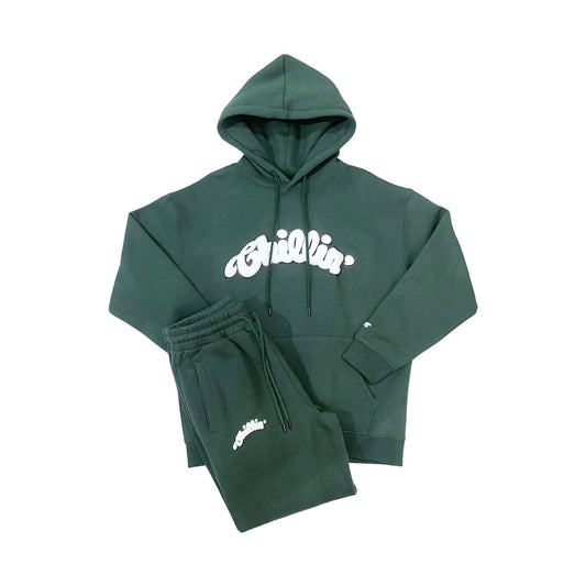BIG LOGO SWEATSUIT SET - D.GREEN