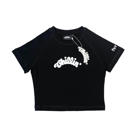 Women's CROPPED S/S TEE - BLACK