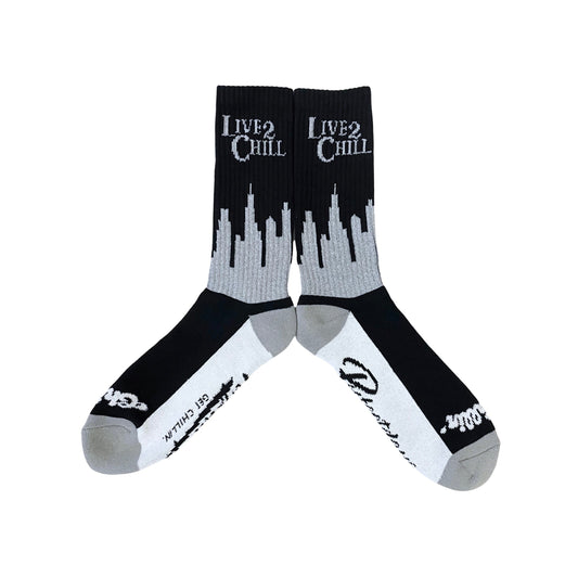 CITY NY REFLECTOR SOCKS - BLACK