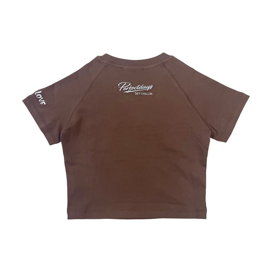 Women's CROPPED S/S TEE - BROWN